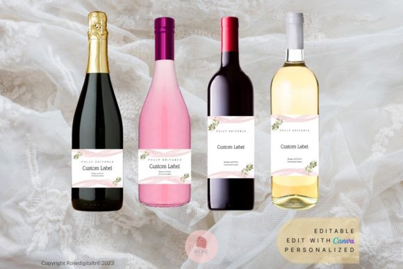 Download Bridal Shower Champagne and Wine Label - Bridal Collection